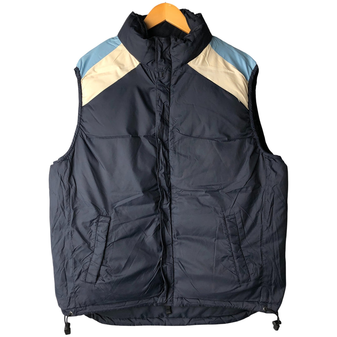 2000'S GAP reversible ripstop down vest, men's size L Nylon navy blue type Vintage Second Hand