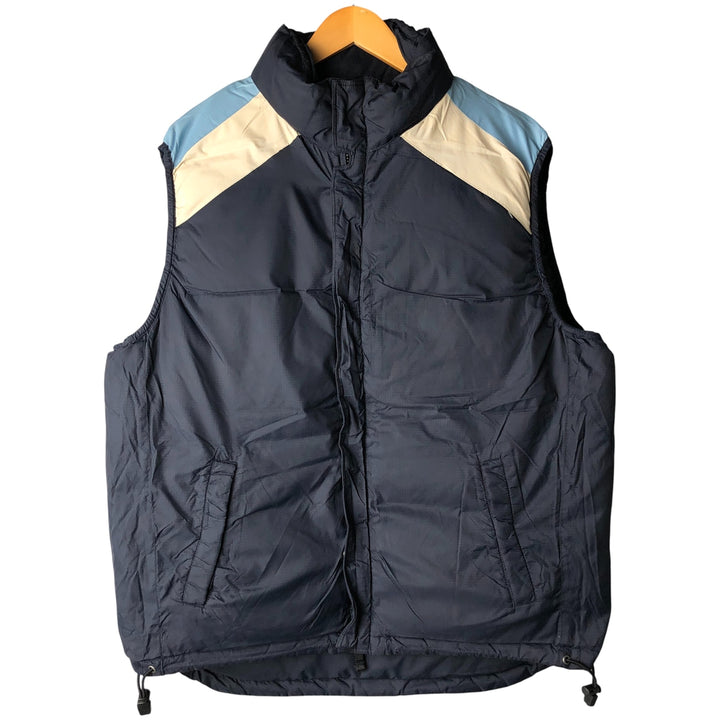 2000'S GAP reversible ripstop down vest, men's size L Nylon navy blue type Vintage Second Hand