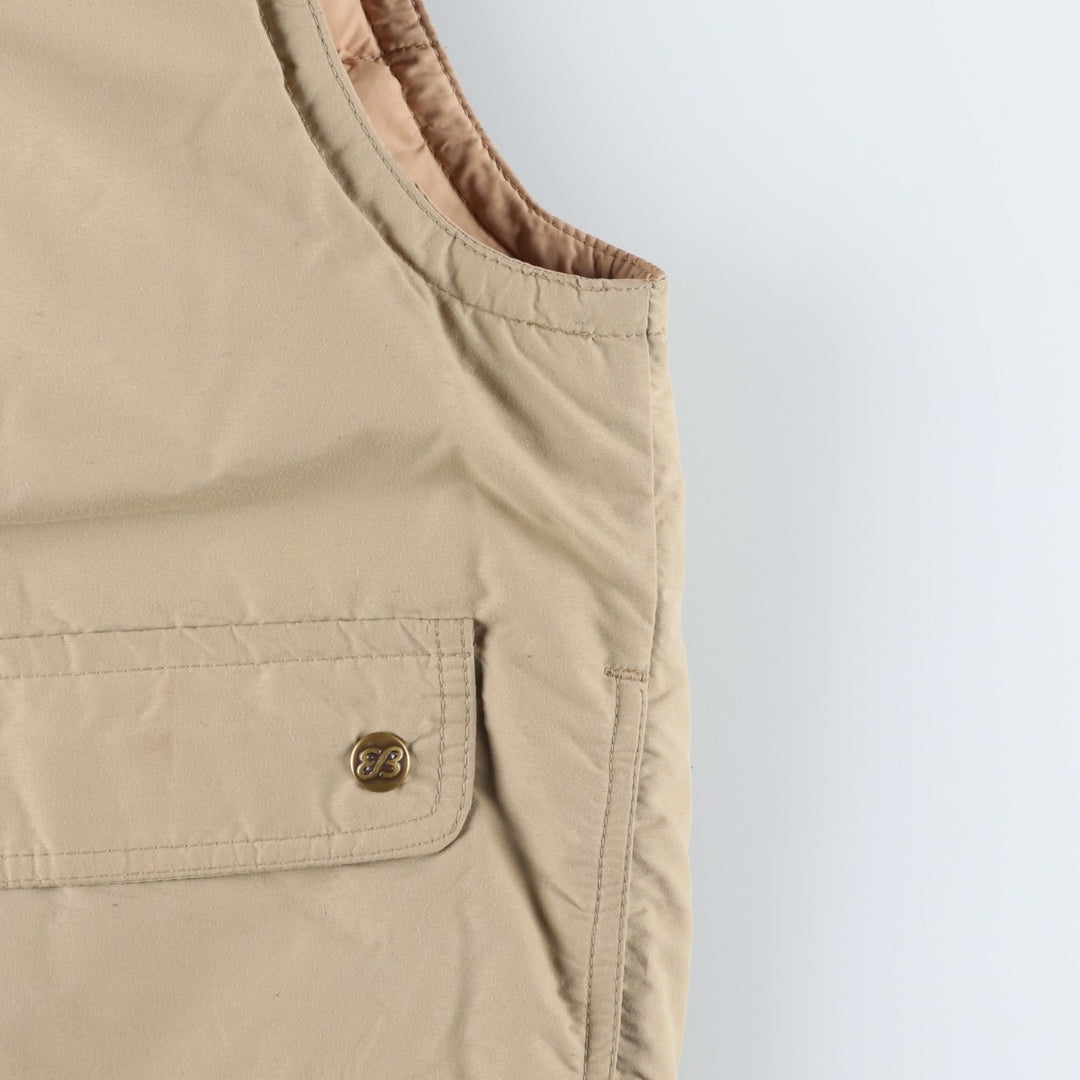 Vintage 1970'S Eddie Bauer goose down vest with black tag, size L, men's unclear Beige type Vintage Second Hand