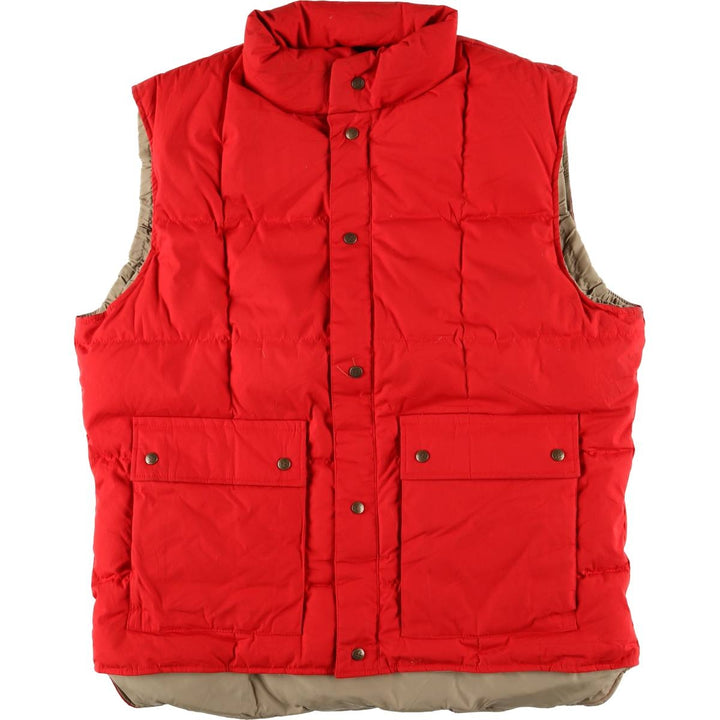 Vintage 1970'S Eddie Bauer black tag goose down vest, made in the USA, men's size XL polyester red type Vintage Second Hand