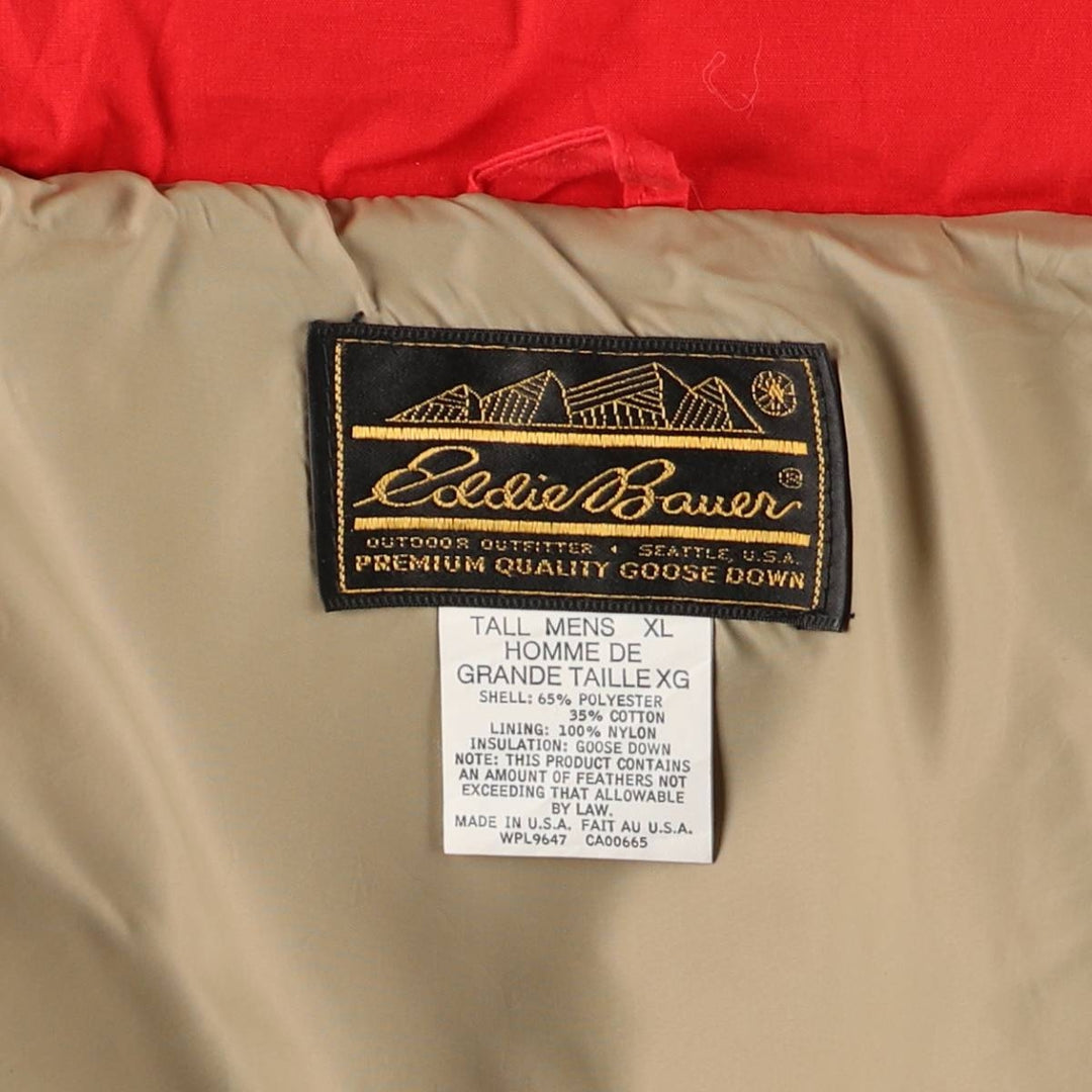 Vintage 1970'S Eddie Bauer black tag goose down vest, made in the USA, men's size XL polyester red type Vintage Second Hand