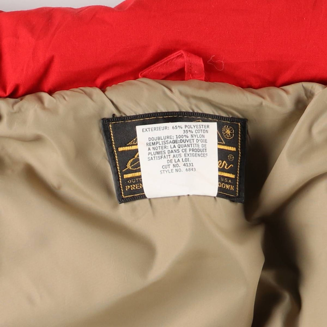 Vintage 1970'S Eddie Bauer black tag goose down vest, made in the USA, men's size XL polyester red type Vintage Second Hand