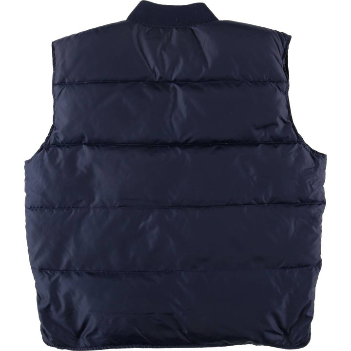 Vintage 80s-90'S Eddie Bauer black tag goose down vest, men's size L Nylon navy blue type Vintage Second Hand