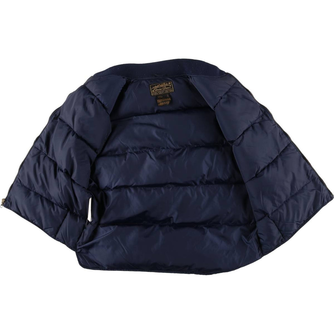 Vintage 80s-90'S Eddie Bauer black tag goose down vest, men's size L Nylon navy blue type Vintage Second Hand