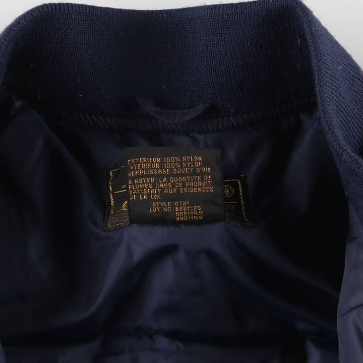 Vintage 80s-90'S Eddie Bauer black tag goose down vest, men's size L Nylon navy blue type Vintage Second Hand