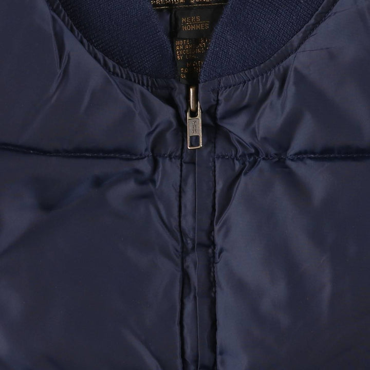 Vintage 80s-90'S Eddie Bauer black tag goose down vest, men's size L Nylon navy blue type Vintage Second Hand
