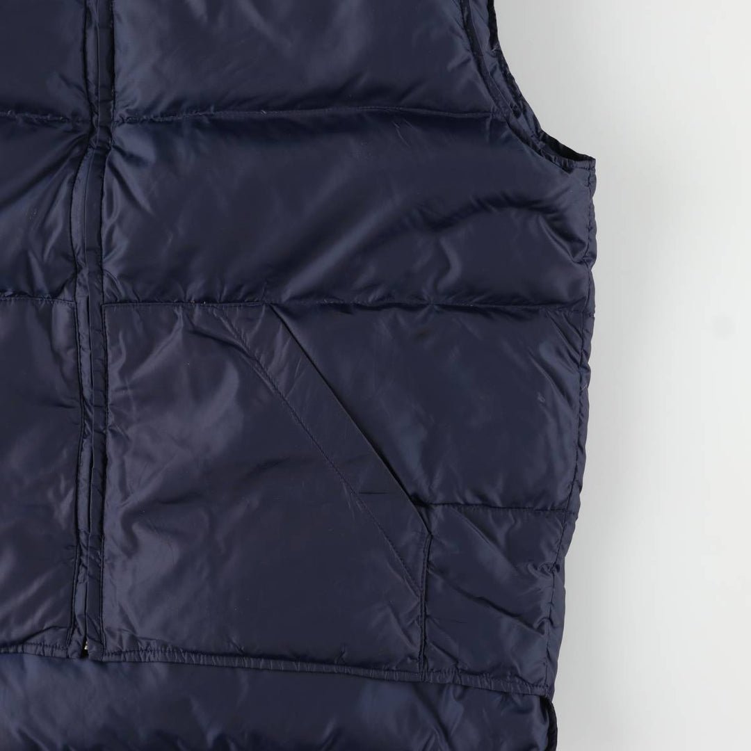 Vintage 80s-90'S Eddie Bauer black tag goose down vest, men's size L Nylon navy blue type Vintage Second Hand