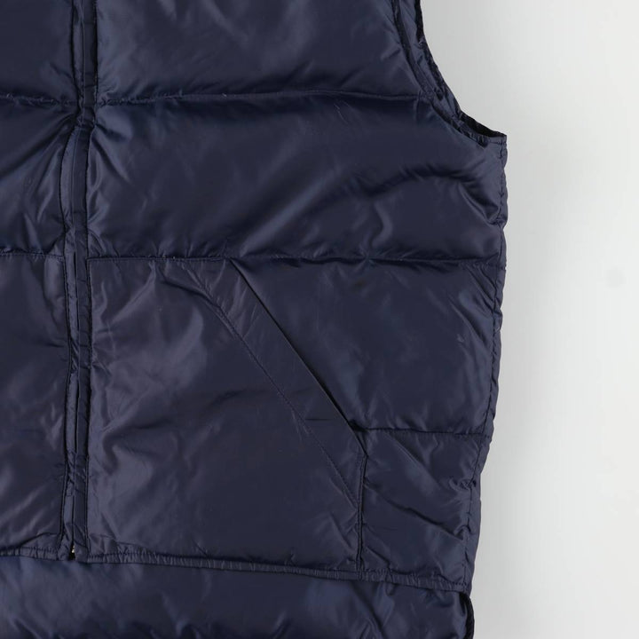 Vintage 80s-90'S Eddie Bauer black tag goose down vest, men's size L Nylon navy blue type Vintage Second Hand