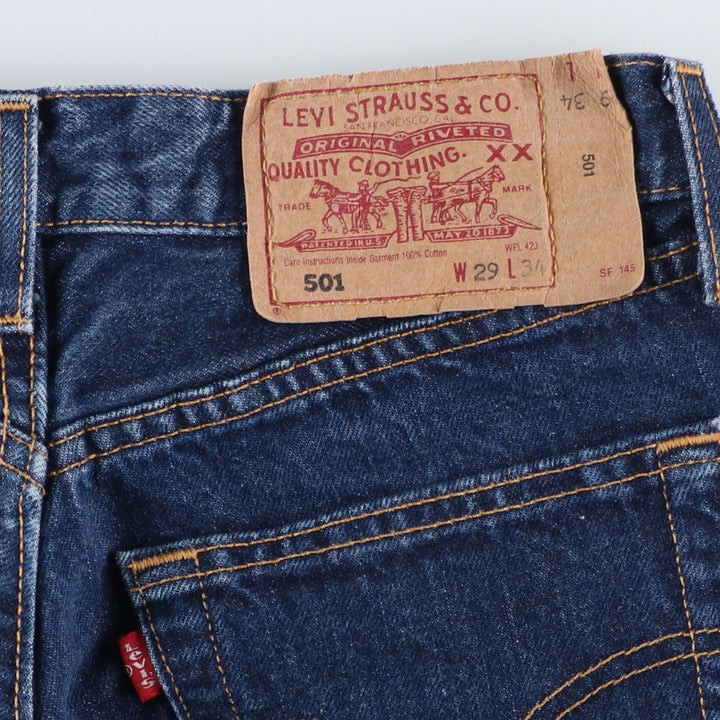 Levi's 501 Euro Model Straight Denim Pants, Made in England, Women's Size L (W28) cotton blue type Vintage Second Hand