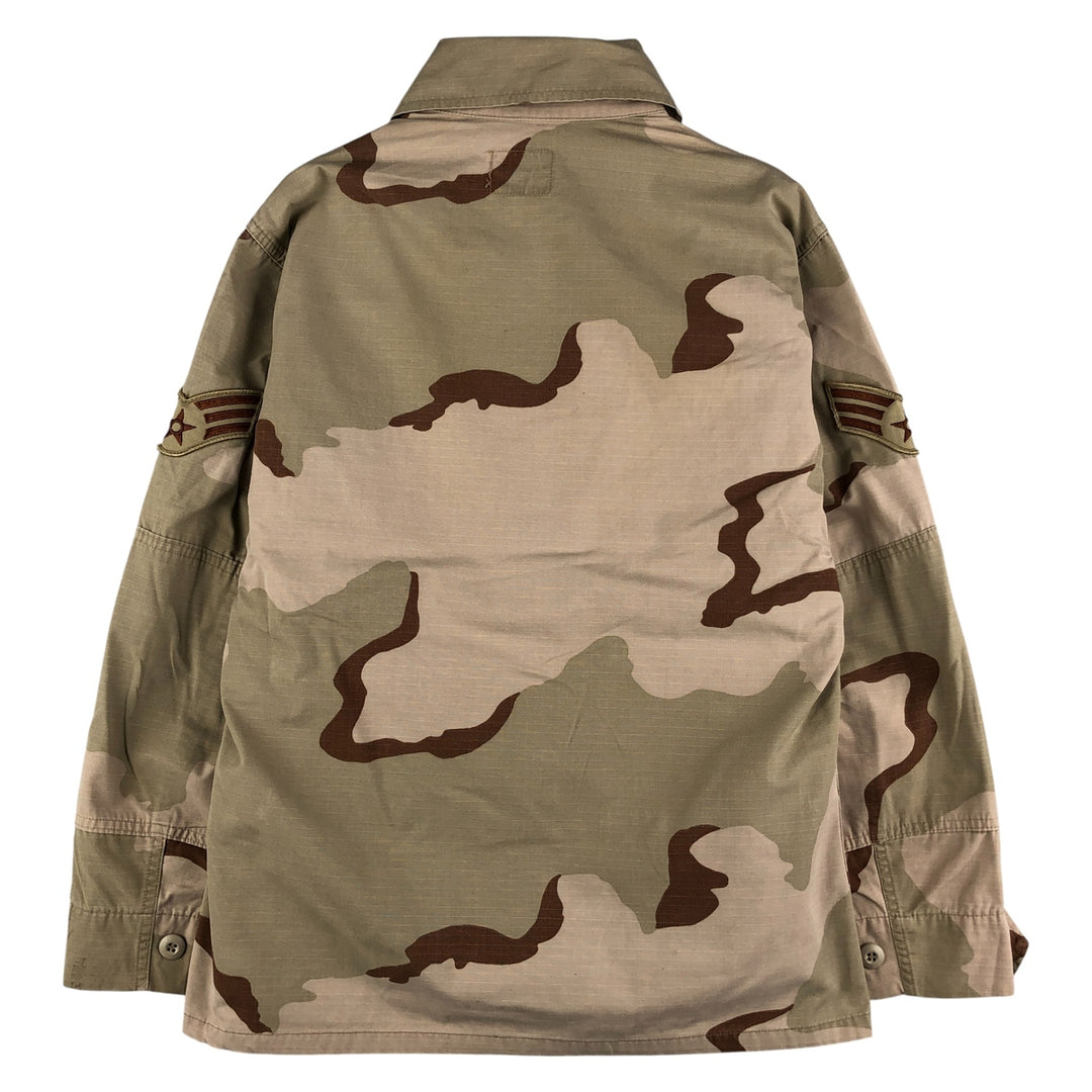 Authentic 1990'S US Military USAF Camouflage Pattern 3C Desert Camo Ripstop Military Jacket, Made in USA, Small-Short, Men's Size Small Nylon Khaki type brown Vintage Second Hand