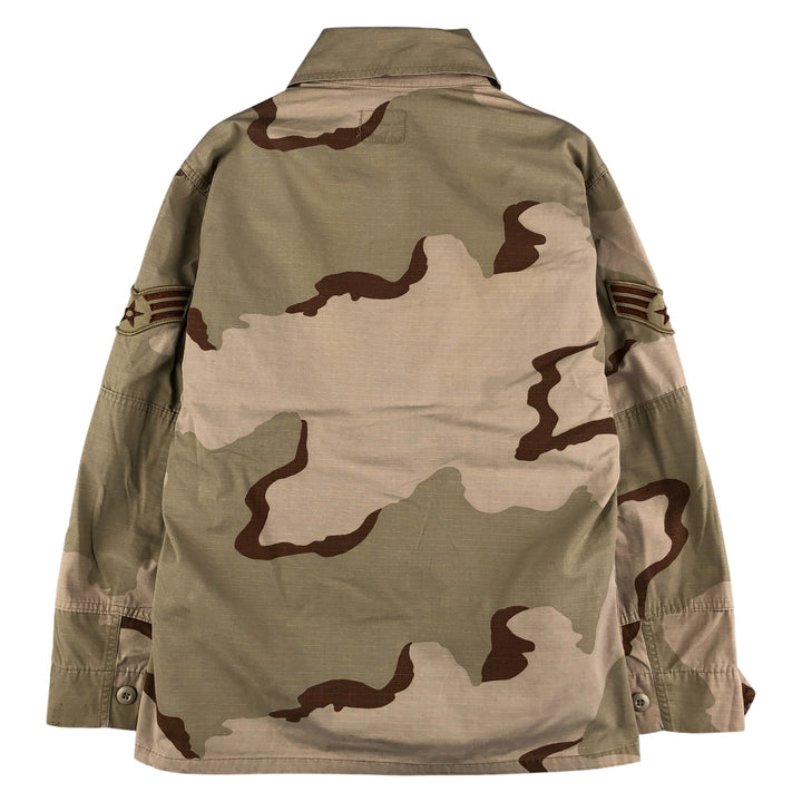Authentic 1990'S US Military USAF Camouflage Pattern 3C Desert Camo Ripstop Military Jacket, Made in USA, Small-Short, Men's Size Small Nylon Khaki type brown Vintage Second Hand