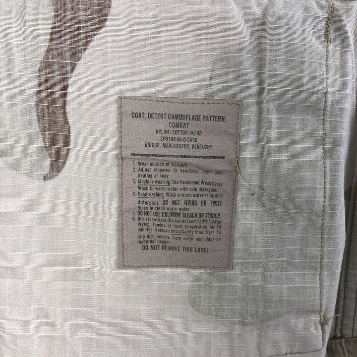 Authentic 1990'S US Military USAF Camouflage Pattern 3C Desert Camo Ripstop Military Jacket, Made in USA, Small-Short, Men's Size Small Nylon Khaki type brown Vintage Second Hand