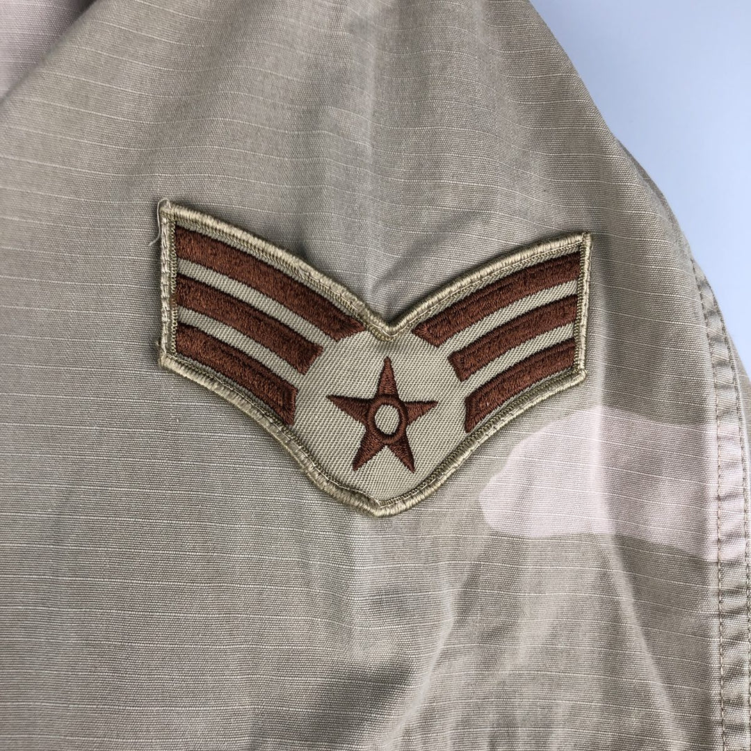 Authentic 1990'S US Military USAF Camouflage Pattern 3C Desert Camo Ripstop Military Jacket, Made in USA, Small-Short, Men's Size Small Nylon Khaki type brown Vintage Second Hand