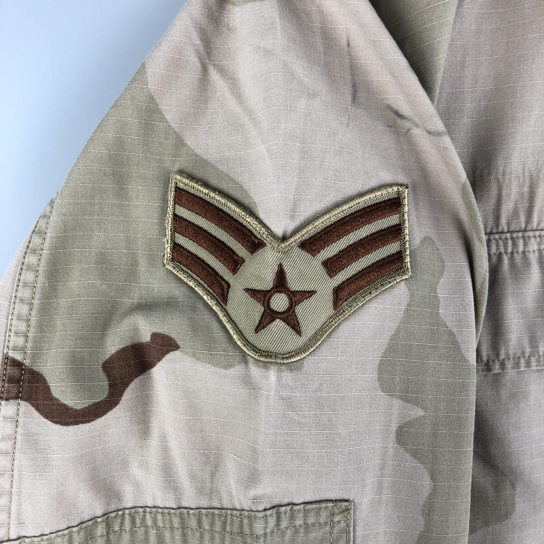 Authentic 1990'S US Military USAF Camouflage Pattern 3C Desert Camo Ripstop Military Jacket, Made in USA, Small-Short, Men's Size Small Nylon Khaki type brown Vintage Second Hand