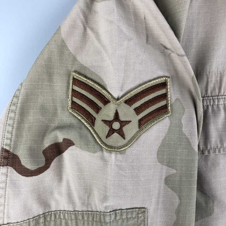 Authentic 1990'S US Military USAF Camouflage Pattern 3C Desert Camo Ripstop Military Jacket, Made in USA, Small-Short, Men's Size Small Nylon Khaki type brown Vintage Second Hand