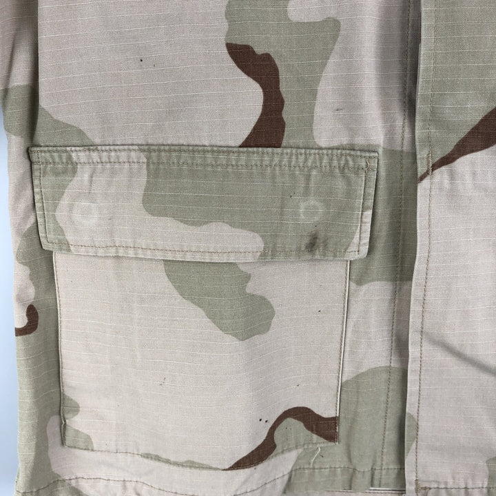 Authentic 1990'S US Military USAF Camouflage Pattern 3C Desert Camo Ripstop Military Jacket, Made in USA, Small-Short, Men's Size Small Nylon Khaki type brown Vintage Second Hand