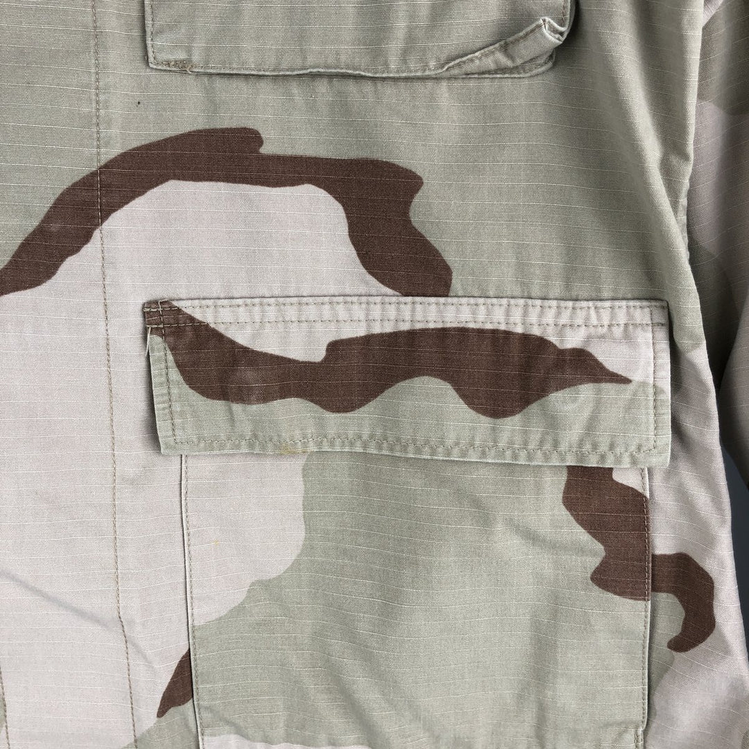 Authentic 1990'S US Military USAF Camouflage Pattern 3C Desert Camo Ripstop Military Jacket, Made in USA, Small-Short, Men's Size Small Nylon Khaki type brown Vintage Second Hand