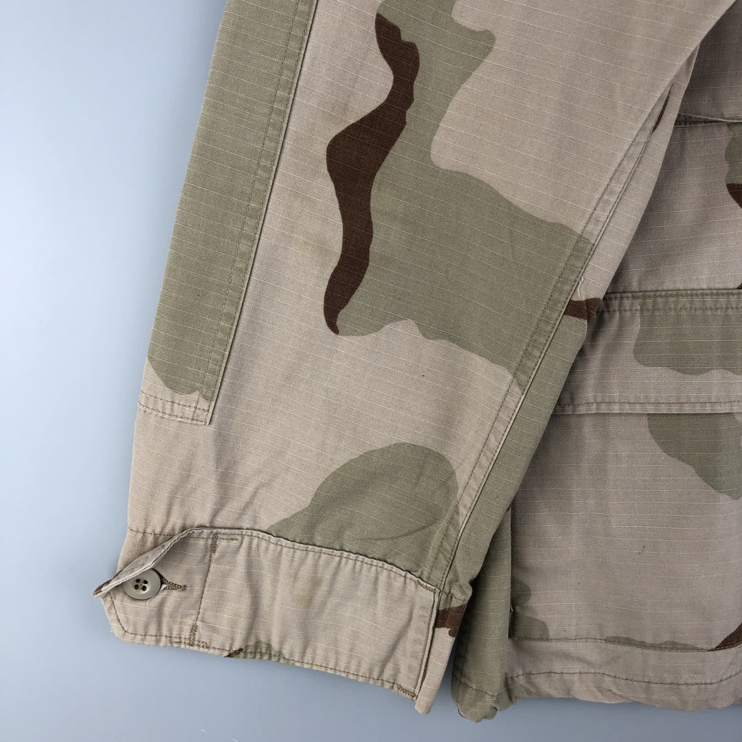 Authentic 1990'S US Military USAF Camouflage Pattern 3C Desert Camo Ripstop Military Jacket, Made in USA, Small-Short, Men's Size Small Nylon Khaki type brown Vintage Second Hand