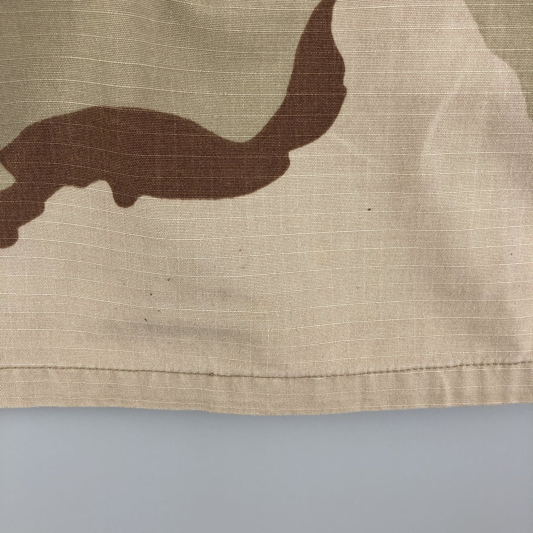 Authentic 1990'S US Military USAF Camouflage Pattern 3C Desert Camo Ripstop Military Jacket, Made in USA, Small-Short, Men's Size Small Nylon Khaki type brown Vintage Second Hand