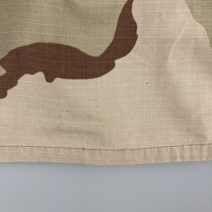 Authentic 1990'S US Military USAF Camouflage Pattern 3C Desert Camo Ripstop Military Jacket, Made in USA, Small-Short, Men's Size Small Nylon Khaki type brown Vintage Second Hand