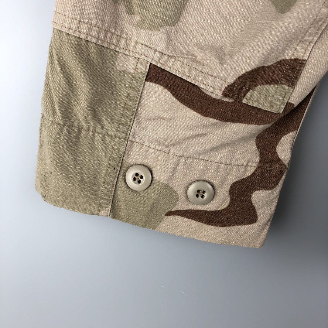 Authentic 1990'S US Military USAF Camouflage Pattern 3C Desert Camo Ripstop Military Jacket, Made in USA, Small-Short, Men's Size Small Nylon Khaki type brown Vintage Second Hand