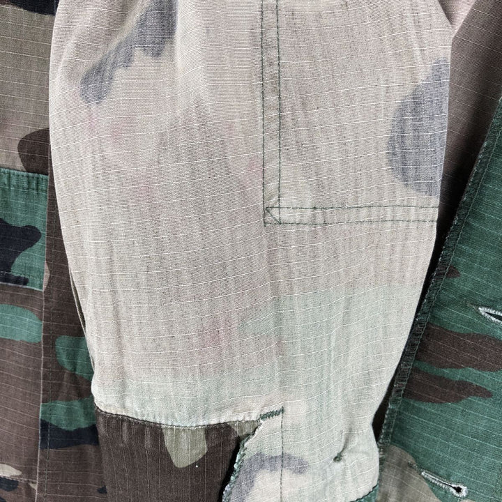 90'S US Military Camouflage Woodland Camo Ripstop Military Jacket, Made in USA, Small Regular, Men's Size Small cotton Khaki type Vintage Second Hand