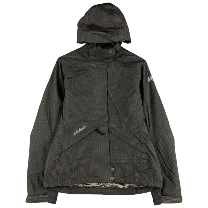 Helly Hansen Houndstooth Pattern Padded Mountain Parka/Shell Jacket/Puffer Jacket, Women's Size M polyamide black type Vintage Second Hand
