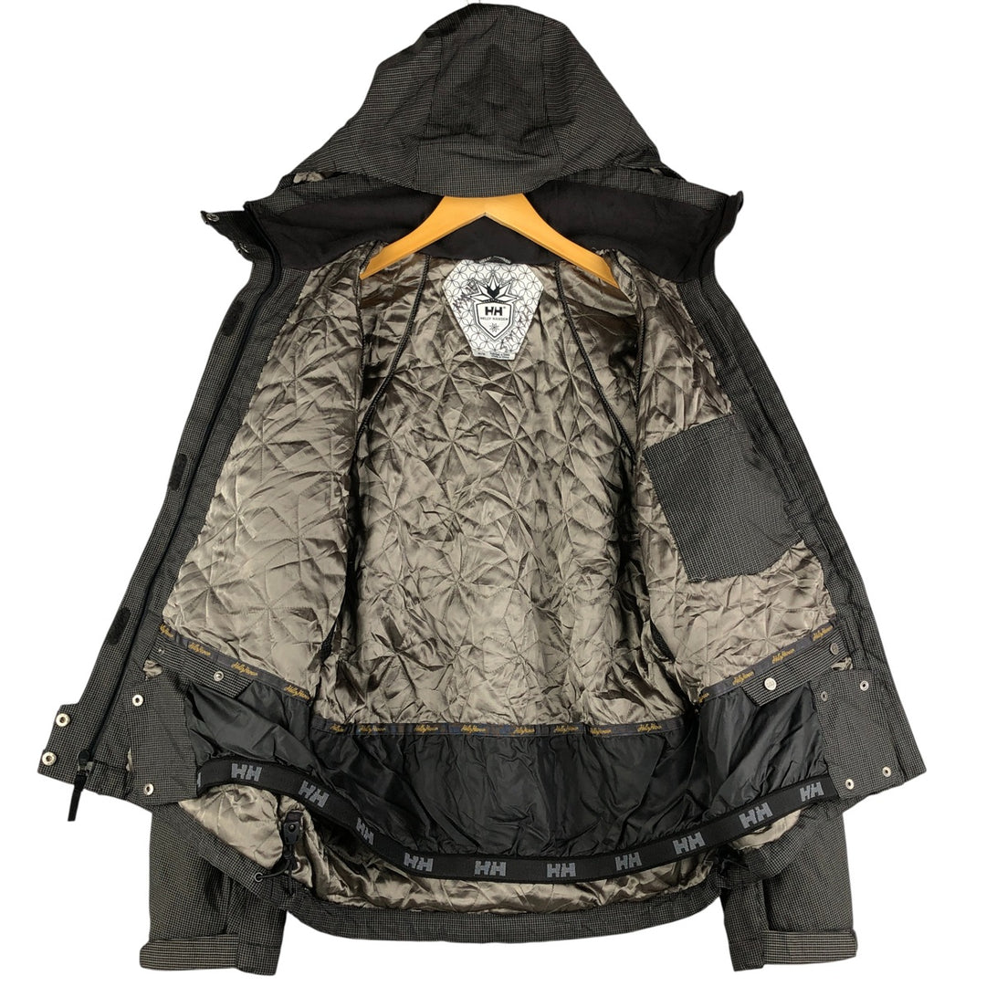 Helly Hansen Houndstooth Pattern Padded Mountain Parka/Shell Jacket/Puffer Jacket, Women's Size M polyamide black type Vintage Second Hand