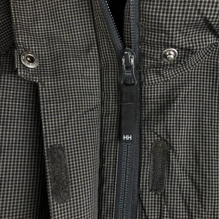 Helly Hansen Houndstooth Pattern Padded Mountain Parka/Shell Jacket/Puffer Jacket, Women's Size M polyamide black type Vintage Second Hand