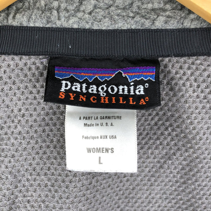 2000'S Patagonia Synchilla Fleece Jacket (23070F4), Made in USA, Women's Size L polyester gray type Vintage Second Hand