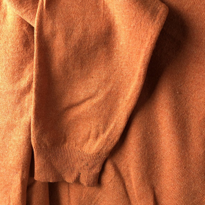 Oversized Lacoste V-neck lambswool knit sweater, size 9, men's XXXL Lamb wool orange type Vintage Second Hand