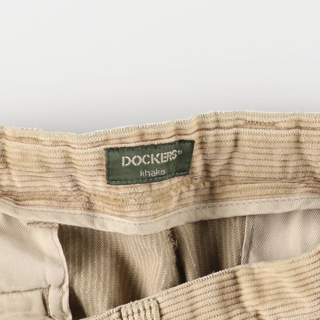 90'S Dockers Khakis Wide-Ribbed Corduroy Pants, Men's, Vintage, Size W37 cotton Beige type Vintage Second Hand