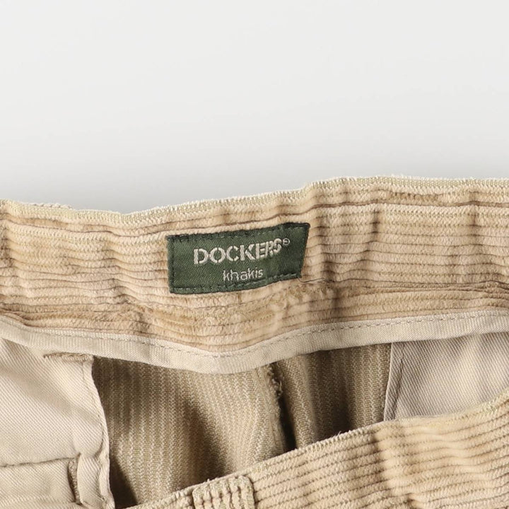 90'S Dockers Khakis Wide-Ribbed Corduroy Pants, Men's, Vintage, Size W37 cotton Beige type Vintage Second Hand