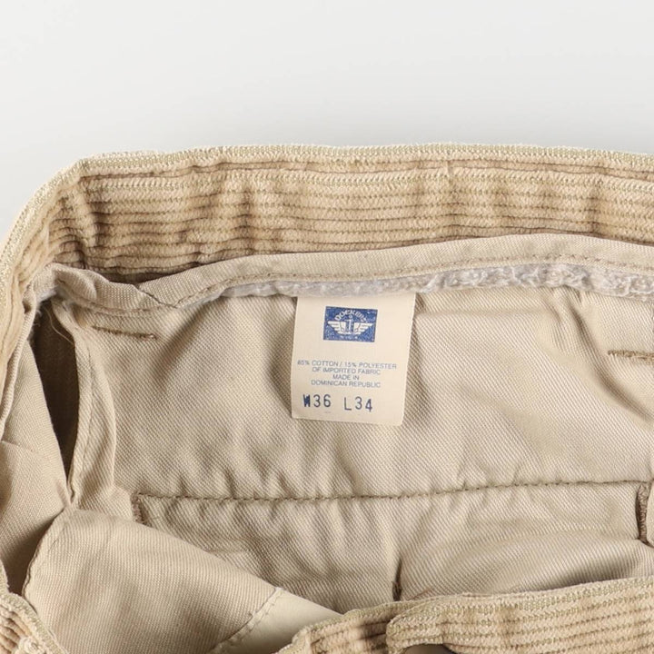 90'S Dockers Khakis Wide-Ribbed Corduroy Pants, Men's, Vintage, Size W37 cotton Beige type Vintage Second Hand