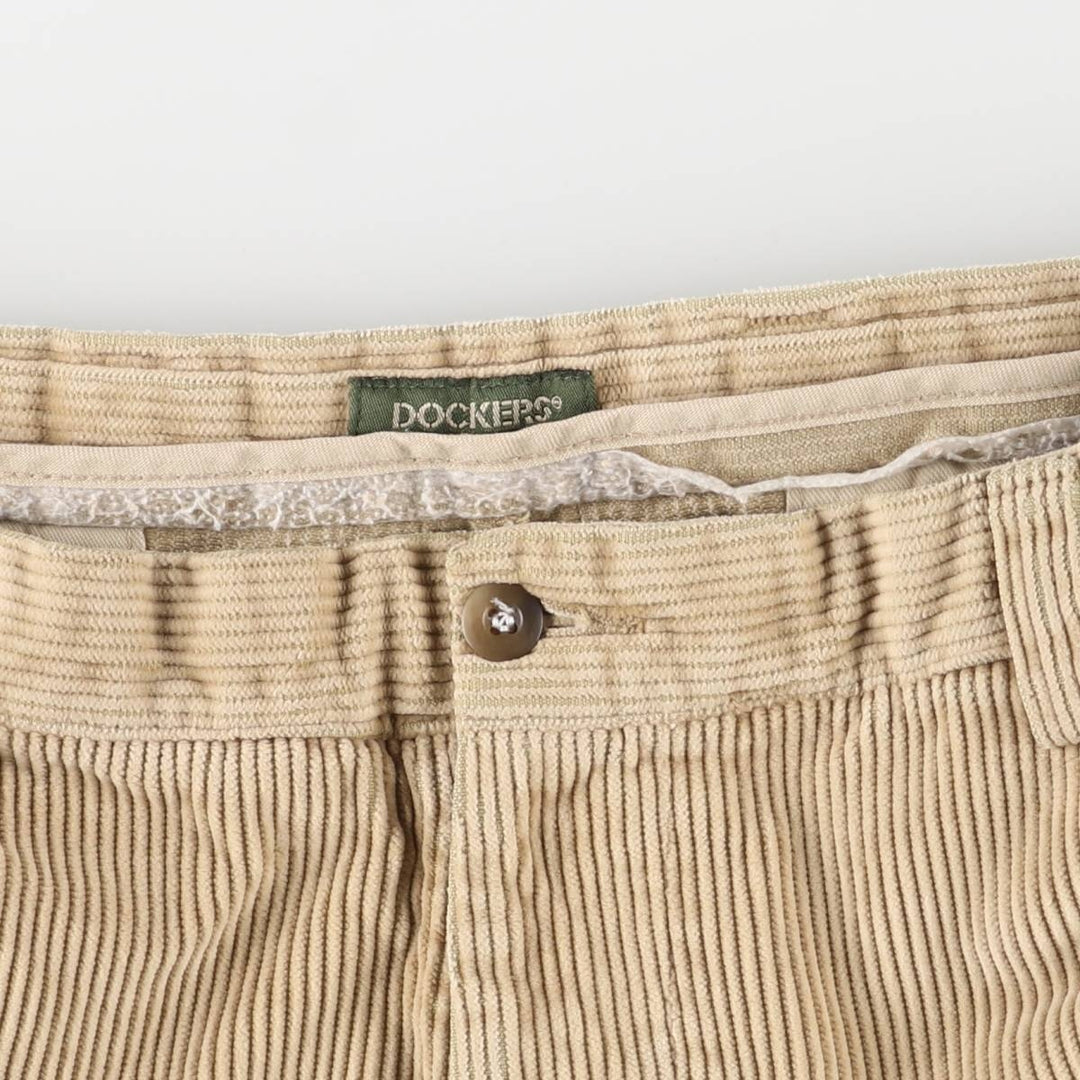 90'S Dockers Khakis Wide-Ribbed Corduroy Pants, Men's, Vintage, Size W37 cotton Beige type Vintage Second Hand