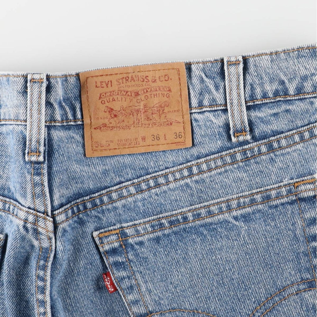 90'S Levi's 555-4891 Relaxed Fit Straight Leg Tapered Denim Pants, Made in USA, Men's Size 36 (Vintage) cotton blue type Vintage Second Hand