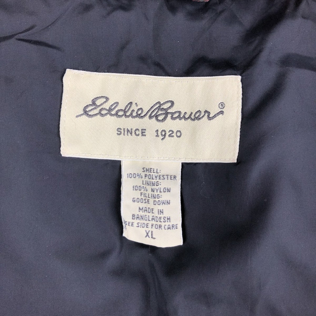 2000'S Eddie Bauer Tartan Check Goose Down Vest, Men's XL polyester red type Vintage Second Hand