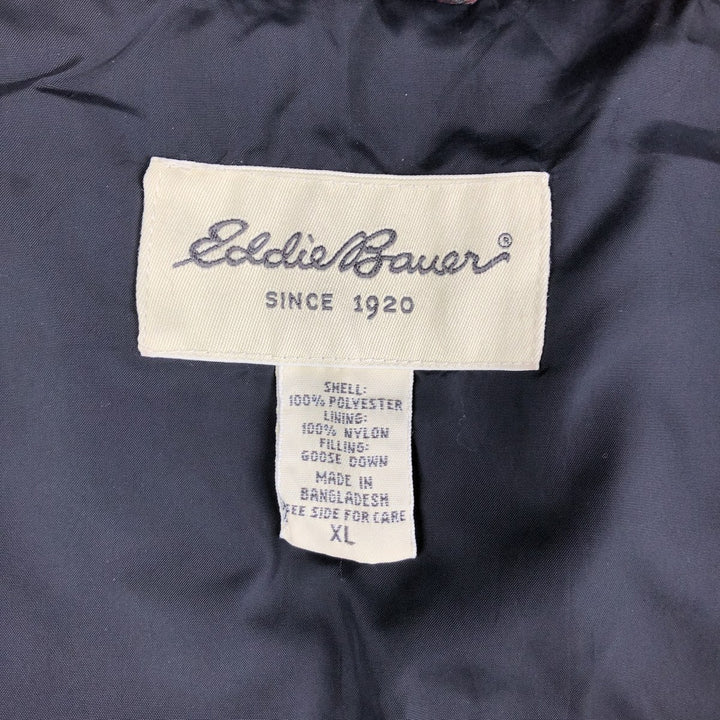 2000'S Eddie Bauer Tartan Check Goose Down Vest, Men's XL polyester red type Vintage Second Hand