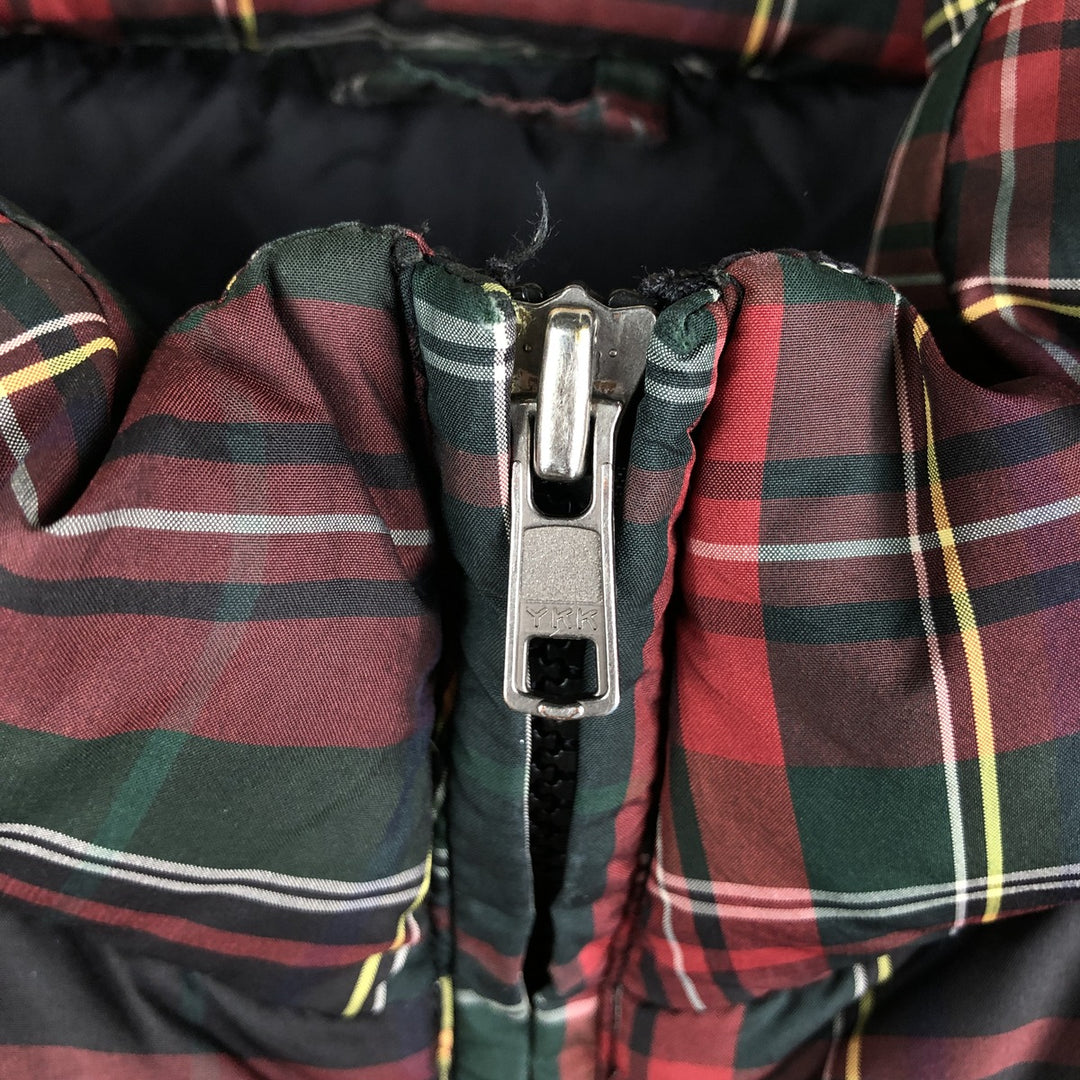 2000'S Eddie Bauer Tartan Check Goose Down Vest, Men's XL polyester red type Vintage Second Hand