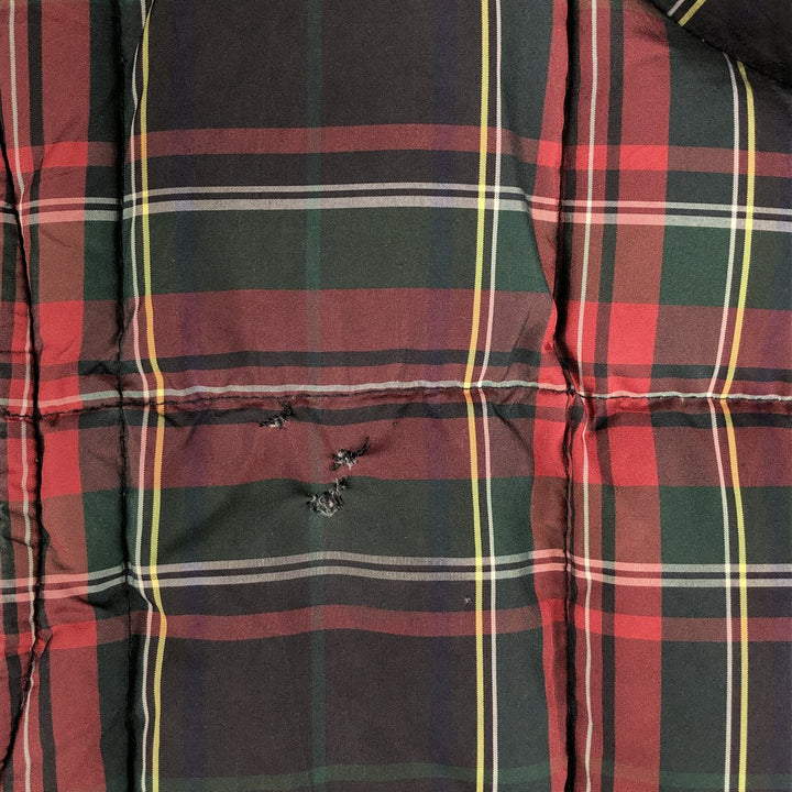 2000'S Eddie Bauer Tartan Check Goose Down Vest, Men's XL polyester red type Vintage Second Hand