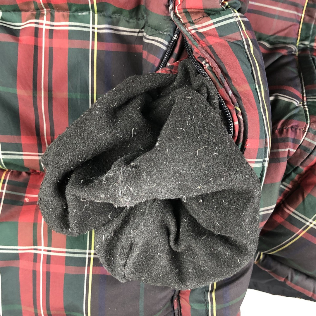 2000'S Eddie Bauer Tartan Check Goose Down Vest, Men's XL polyester red type Vintage Second Hand