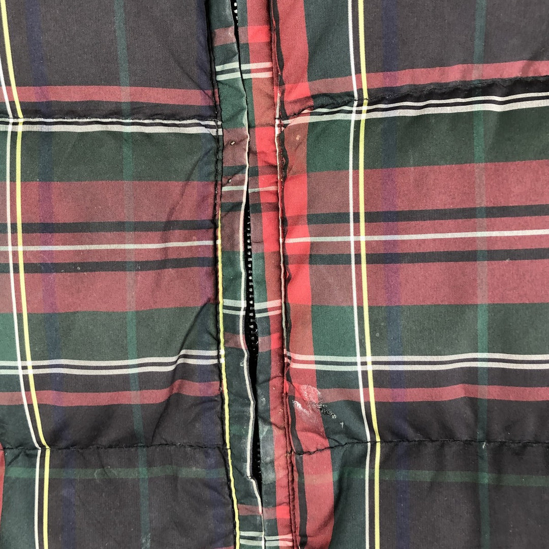 2000'S Eddie Bauer Tartan Check Goose Down Vest, Men's XL polyester red type Vintage Second Hand