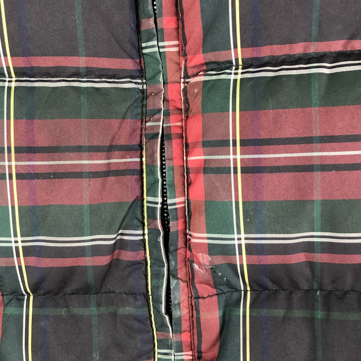2000'S Eddie Bauer Tartan Check Goose Down Vest, Men's XL polyester red type Vintage Second Hand