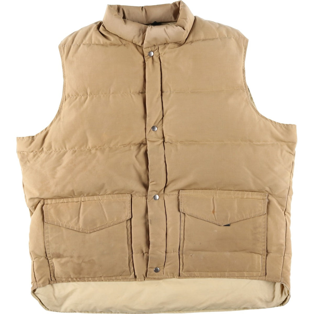 Vintage 1970'S WOOLRICH down vest, men's size XL cotton Beige type Vintage Second Hand