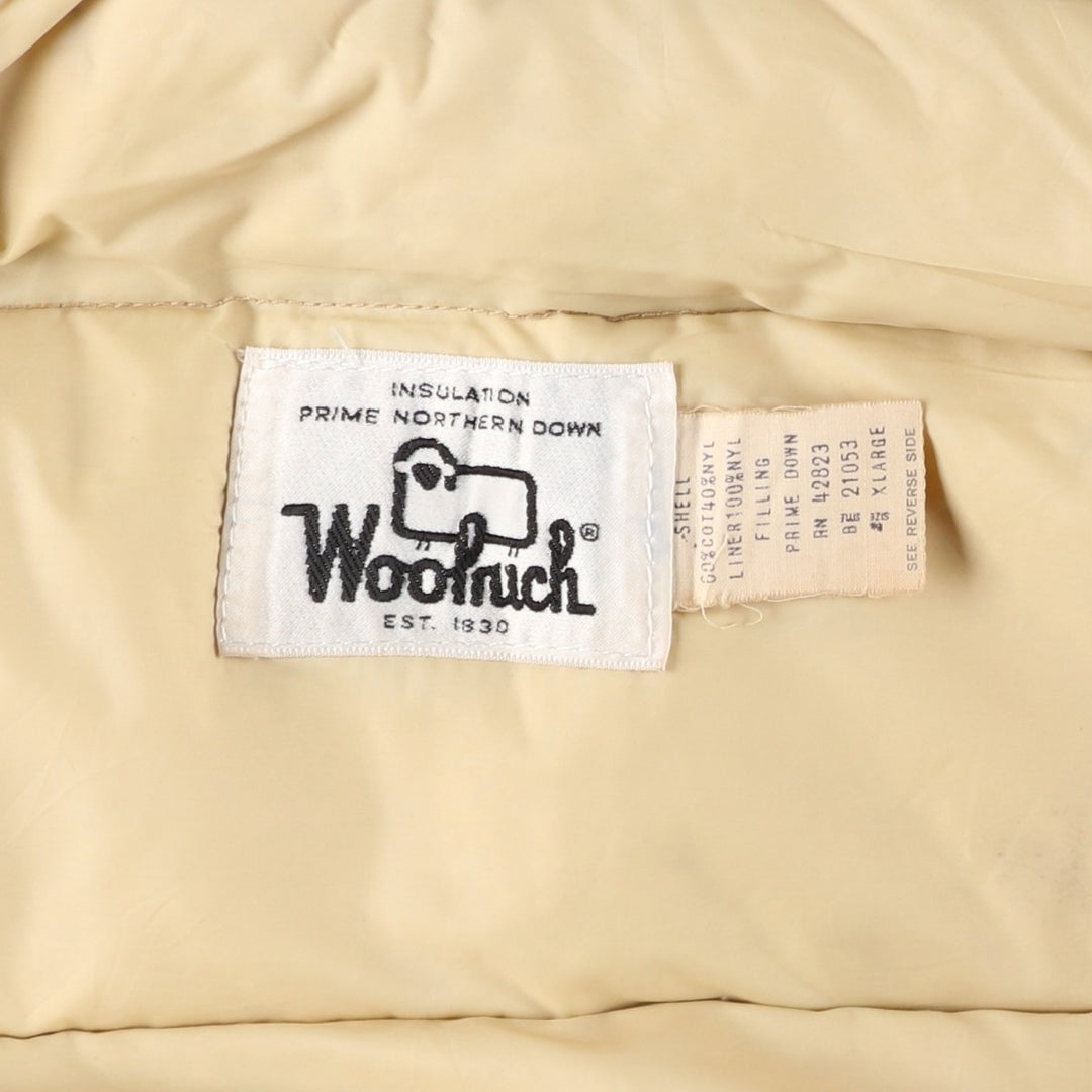 Vintage 1970'S WOOLRICH down vest, men's size XL cotton Beige type Vintage Second Hand