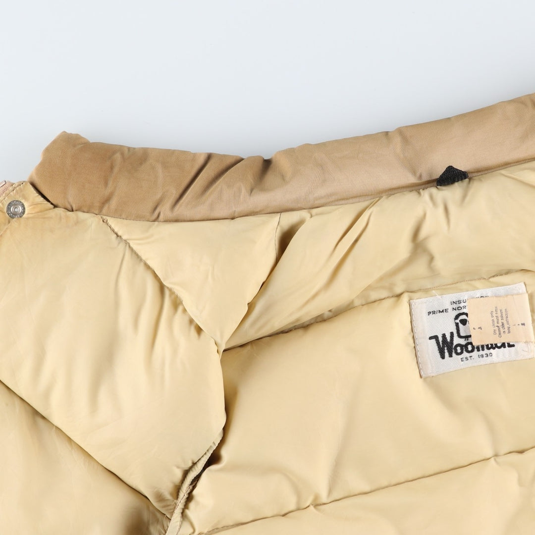 Vintage 1970'S WOOLRICH down vest, men's size XL cotton Beige type Vintage Second Hand