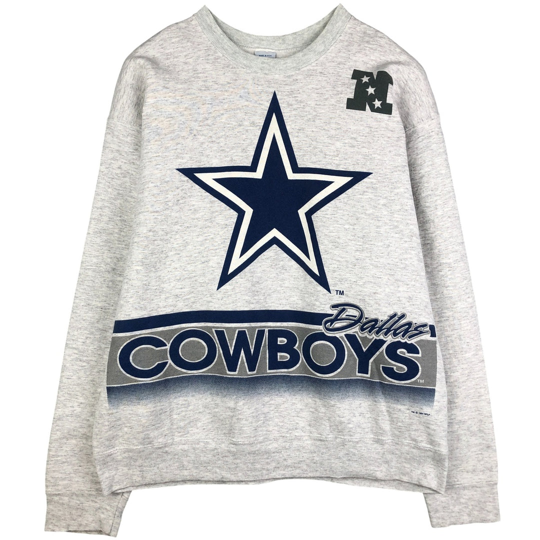 Vintage 90'S SALEM NFL Dallas Cowboys Print Sweatshirt, Made in USA, Men's Size XL cotton gray type Vintage Second Hand