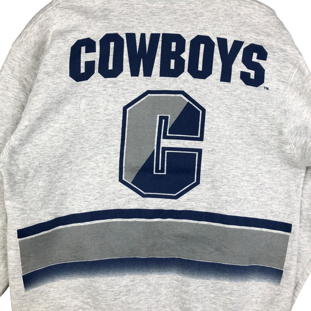Vintage 90'S SALEM NFL Dallas Cowboys Print Sweatshirt, Made in USA, Men's Size XL cotton gray type Vintage Second Hand