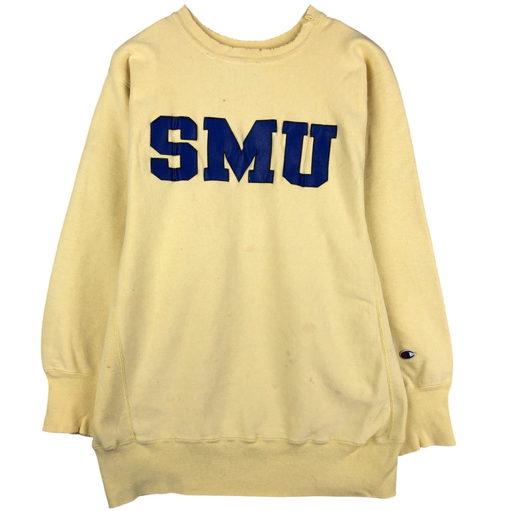 90'S Champion Reverse Weave Embroidered Tag College Sweatshirt Trainer Made in USA Men's XL Vintage cotton yellow type Vintage Second Hand