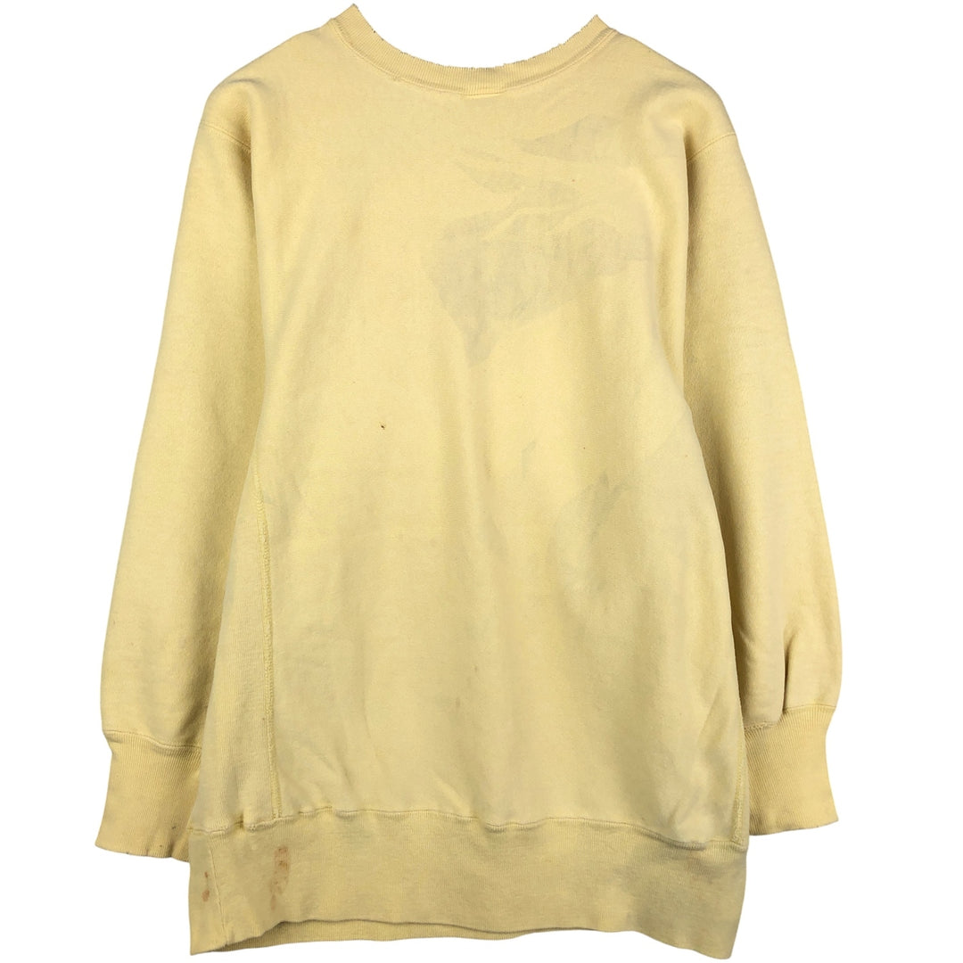 90'S Champion Reverse Weave Embroidered Tag College Sweatshirt Trainer Made in USA Men's XL Vintage cotton yellow type Vintage Second Hand